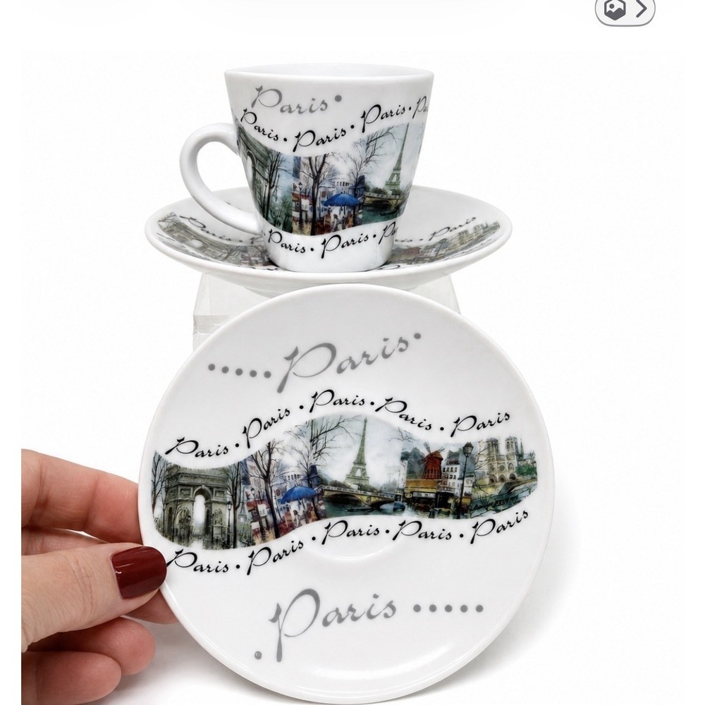 Pair of ARTERTRE Demitasse Espresso PARIS Cups & Saucers